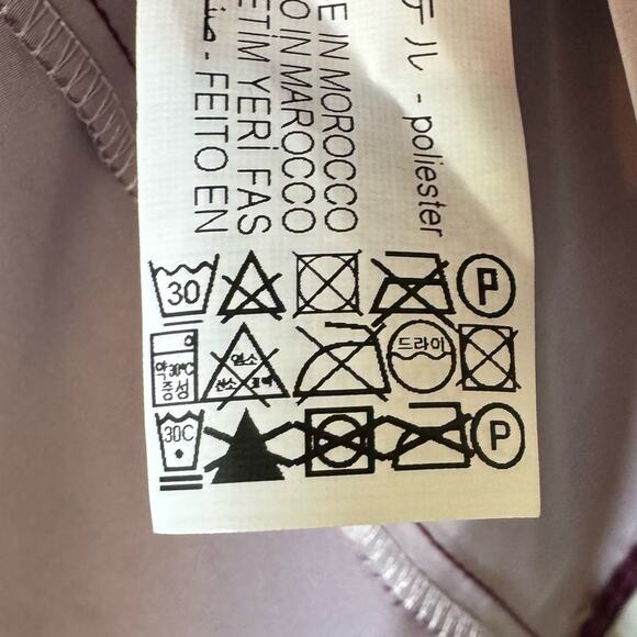 Zara Purple Polkadot Puff Sleeve Square Neck Taffeta Blouse Size Medium - Picture 9 of 9